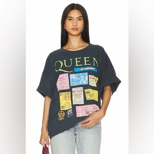Daydreamer Queen Ticket Collage Graphic T-Shirt, One Size
